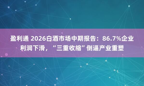 盈利通 2026白酒市场中期报告：86.7%企业利润下滑，“三重收缩”倒逼产业重塑