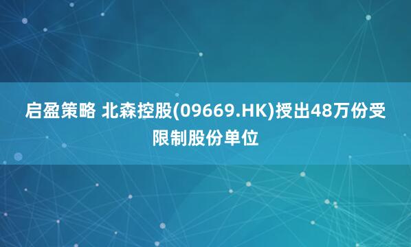 启盈策略 北森控股(09669.HK)授出48万份受限制股份单位