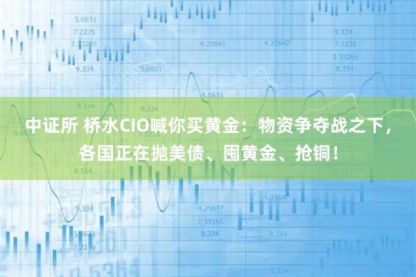 中证所 桥水CIO喊你买黄金：物资争夺战之下，各国正在抛美债、囤黄金、抢铜！